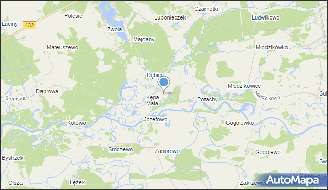 mapa Kępa Wielka, Kępa Wielka na mapie Targeo